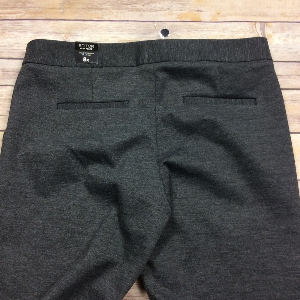 ❗️SOLD❗️Express Editor Gray Slim Flare Dress Pants - Picture 5 of 8